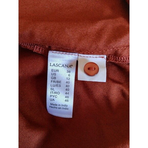 Lascana Woman’s blouse  Rust White Embroidery short flutter sleeves 6 Bohemian - Picture 14 of 14